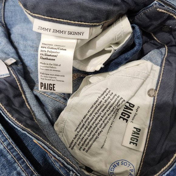 Paige Jimmy Jimmy Skinny Distressed Premium Denim Size 24 - Picture 9 of 9